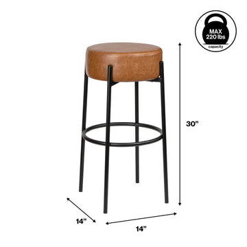 Paola Modern Metal/Bouclé Cushioned Counter & Bar Stool - JONATHAN Y